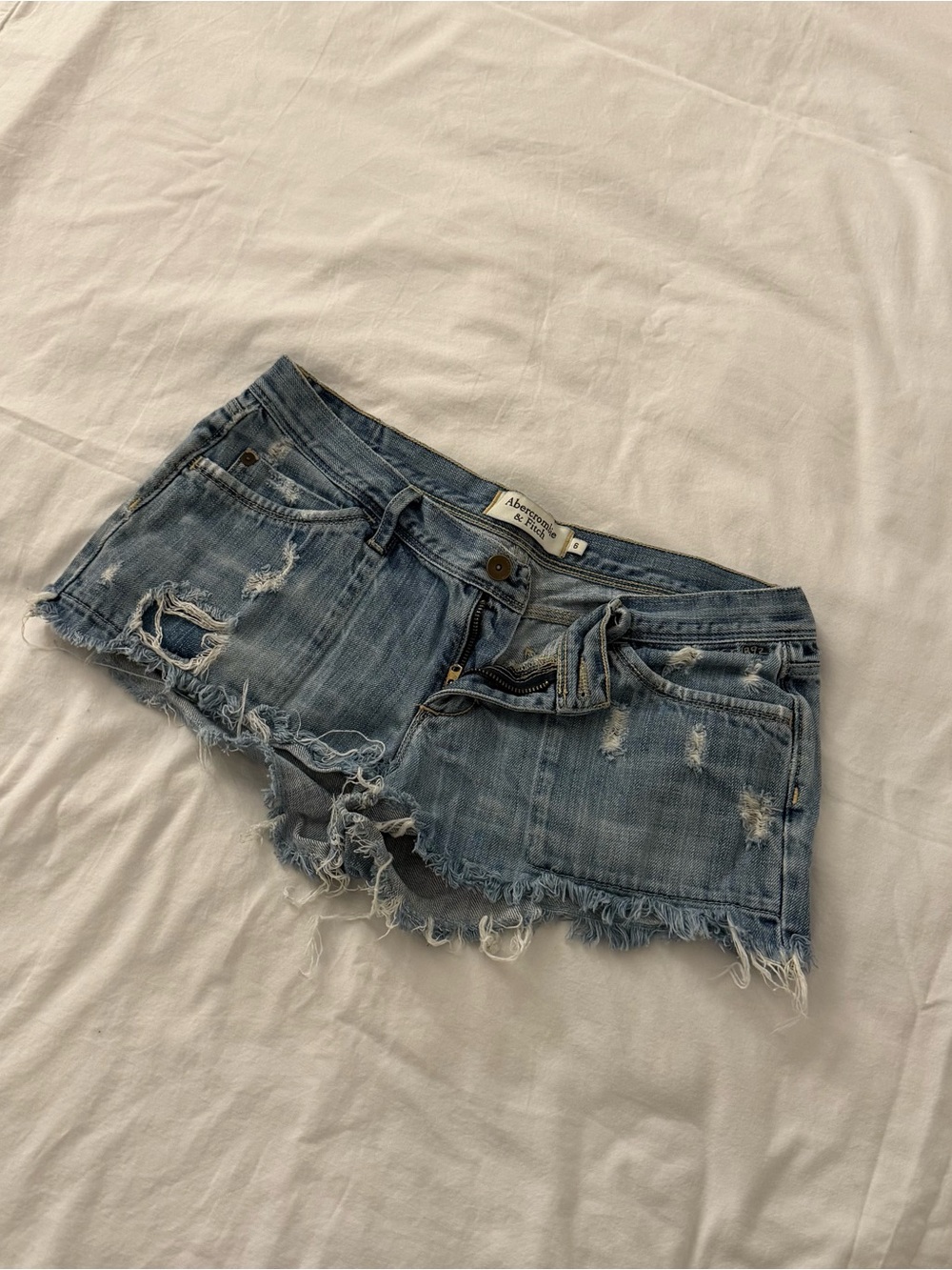 Vintage Y2K Abercrombie & Fitch blue mini denim shorts size 6
